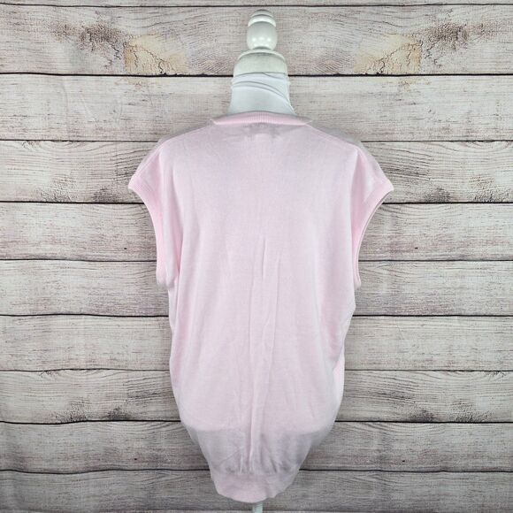 Vintage 90's Arnold Palmer Sleeveless V-Neck Pink Golf Sweater Vest XL Soft Laye - Picture 4 of 8